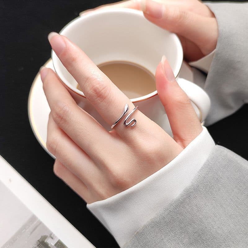 image-Smart snake ring open ring female Japanese and Korean temperament simple fashion ring Korean personality snake ring female