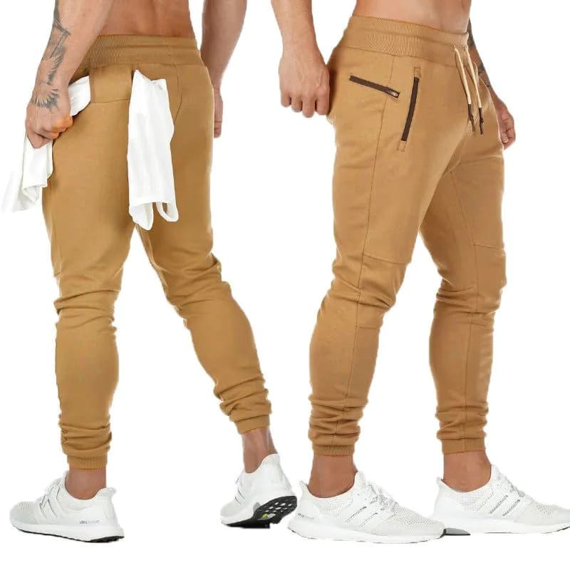 image-No LOGO muscle men's European and American sports trousers men's fitness hanging towel trousers running training feet pants