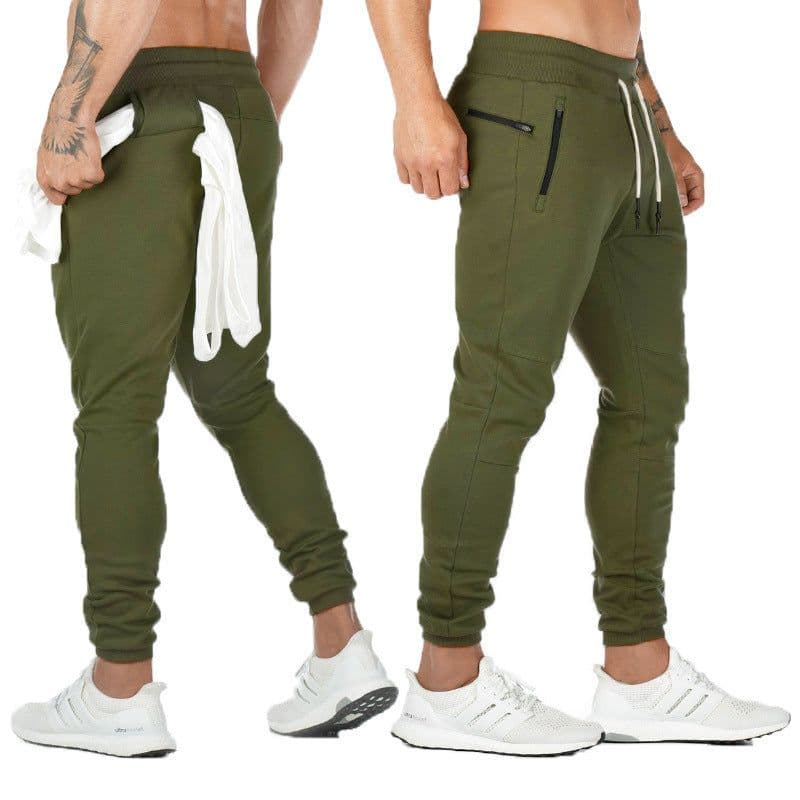 image-No LOGO muscle men's European and American sports trousers men's fitness hanging towel trousers running training feet pants