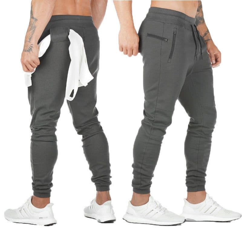 image-No LOGO muscle men's European and American sports trousers men's fitness hanging towel trousers running training feet pants
