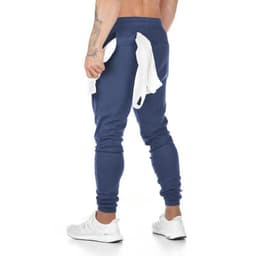 image-No LOGO muscle men's European and American sports trousers men's fitness hanging towel trousers running training feet pants