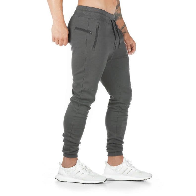 image-No LOGO muscle men's European and American sports trousers men's fitness hanging towel trousers running training feet pants