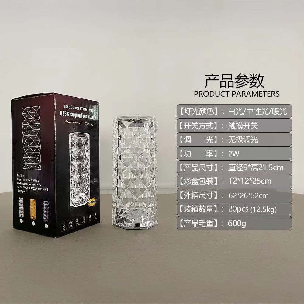 image-Source factory ins Spain rose crystal table lamp bedroom touch vibrato romantic petal diamond atmosphere lamp