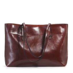 image-Factory direct sales 2020 new leather handbags fashion oil wax cowhide big bag portable single shoulder bag one drop shipping