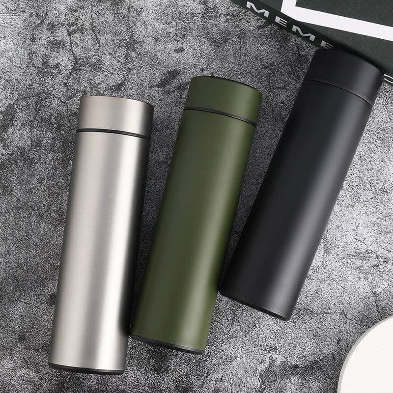 image-B41 temperature-sensing smart cup 304 stainless steel vacuum flask three-color display temperature 500mls fashion gift water cup