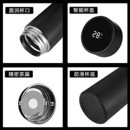 image-B41 temperature-sensing smart cup 304 stainless steel vacuum flask three-color display temperature 500mls fashion gift water cup