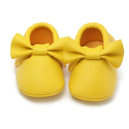 image-Same style for Xiaoqi! Bowknot PU texture handmade soft bottom tassel toddler shoes baby shoes original single spring and autumn
