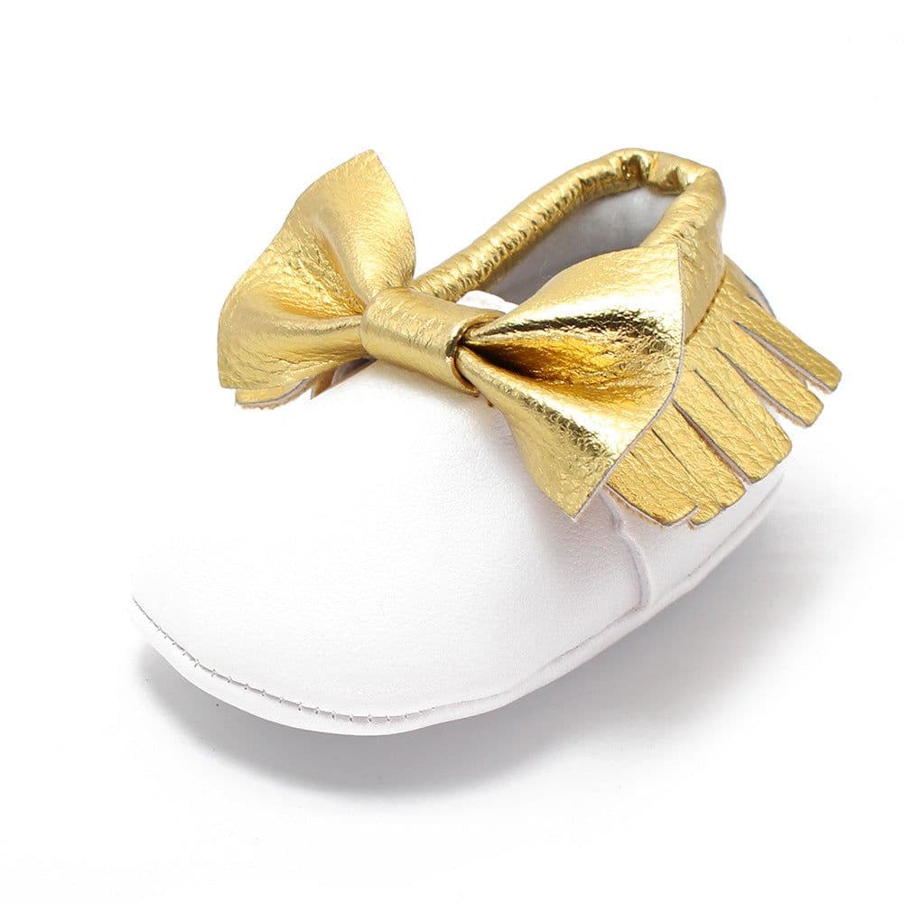 image-Same style for Xiaoqi! Bowknot PU texture handmade soft bottom tassel toddler shoes baby shoes original single spring and autumn