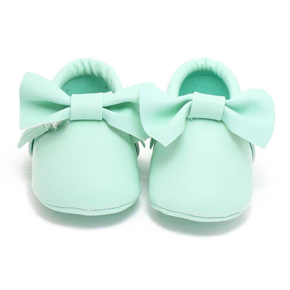 image-Same style for Xiaoqi! Bowknot PU texture handmade soft bottom tassel toddler shoes baby shoes original single spring and autumn