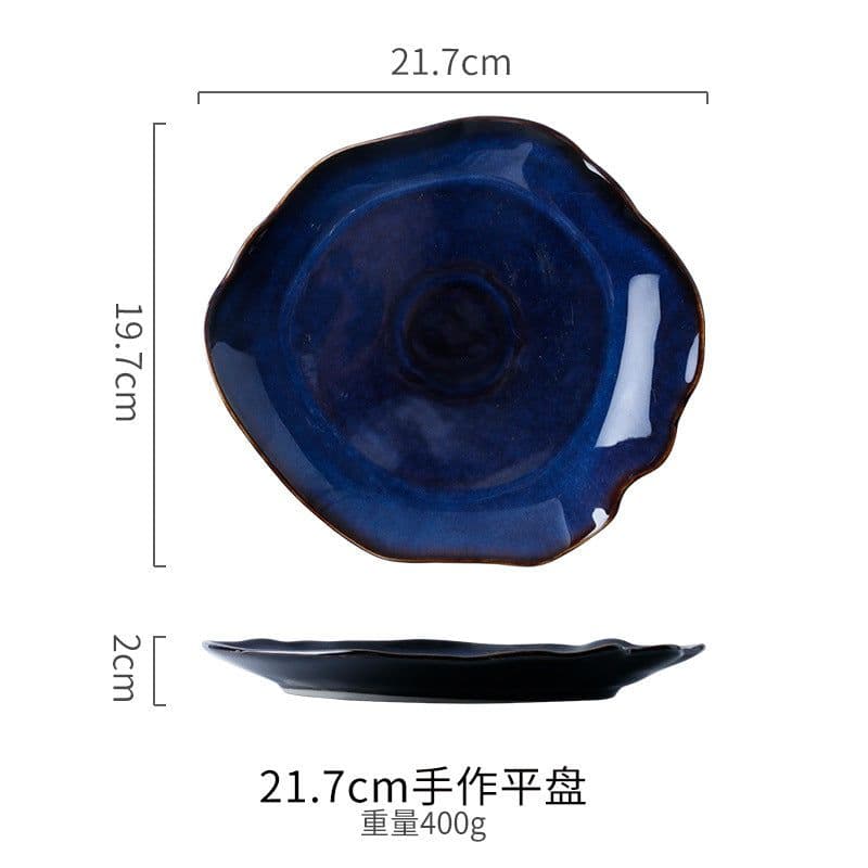 image-Creative Japanese ceramic tableware household dishes restaurant irregular noodle bowl soup bowl fish plate sushi plate sashimi plate