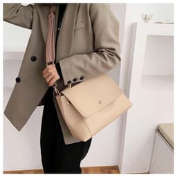 image-Autumn and winter simple one-shoulder big bag female 2021 new bags tide Korean version of the wild messenger bag atmospheric fashion handbag