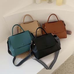 image-Autumn and winter simple one-shoulder big bag female 2021 new bags tide Korean version of the wild messenger bag atmospheric fashion handbag