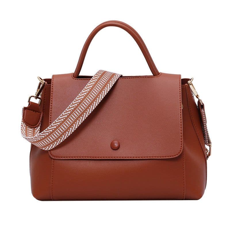 image-Autumn and winter simple one-shoulder big bag female 2021 new bags tide Korean version of the wild messenger bag atmospheric fashion handbag