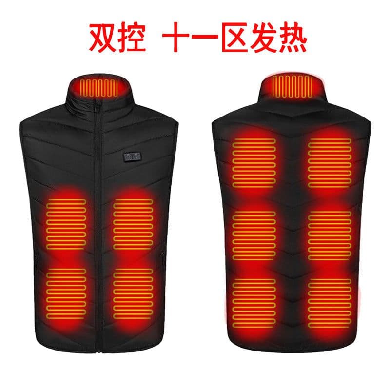 image-Cross-border smart dual-control 91 zone vest USB electric heating vest men's and women's jacket 9 2458 zone vest