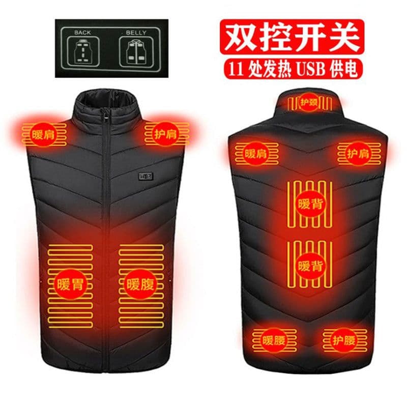 image-Cross-border smart dual-control 91 zone vest USB electric heating vest men's and women's jacket 9 2458 zone vest