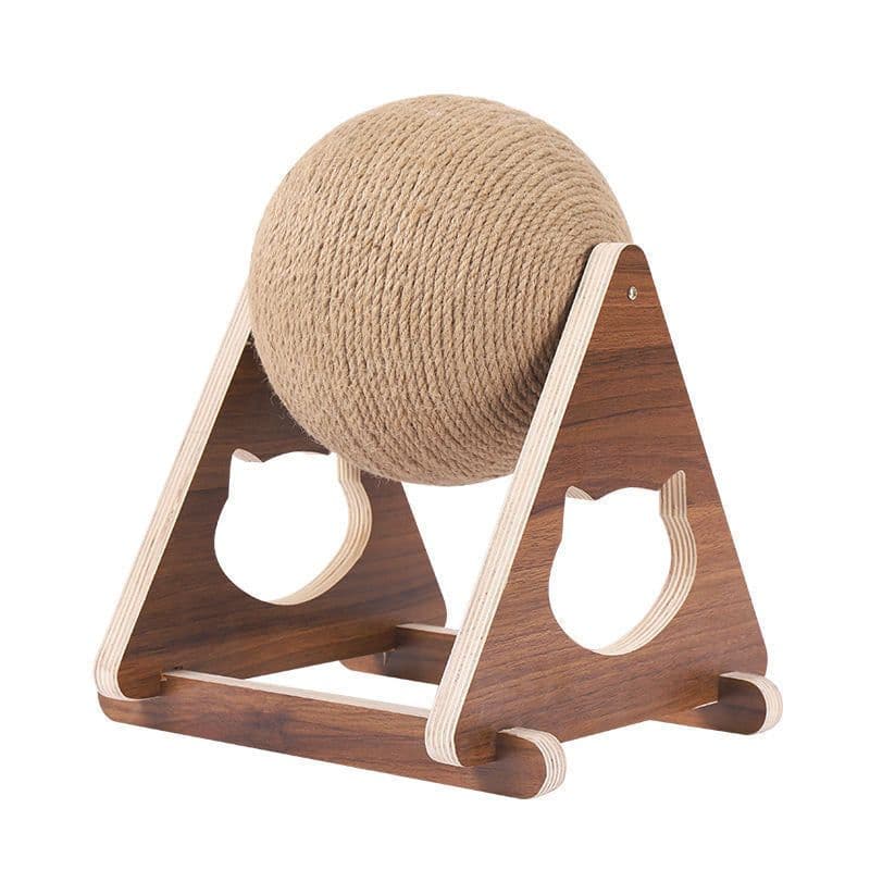 image-Wear-resistant cat scratching board, solid wood vertical cat toy supplies, cat grinding claw special device, sisal cat scratching ball