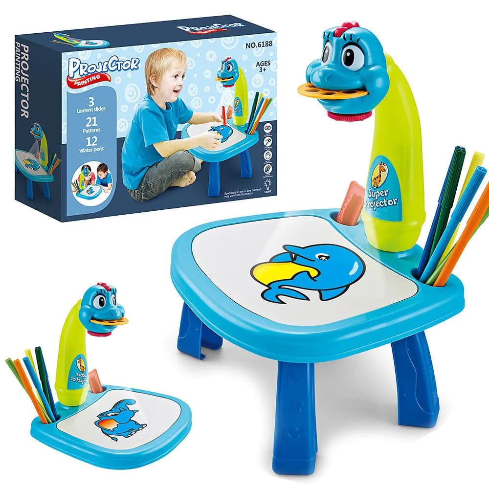 image-Cross-border children's intelligent projection painting machine enlightenment early education drawing board table