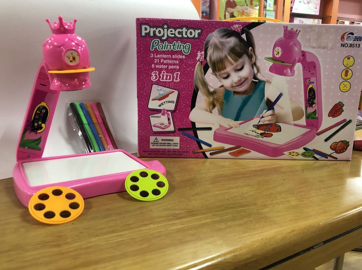 image-Cross-border children's intelligent projection painting machine enlightenment early education drawing board table