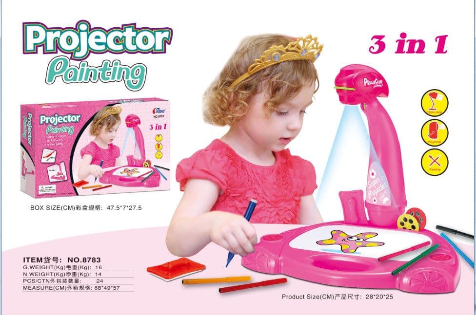 image-Cross-border children's intelligent projection painting machine enlightenment early education drawing board table