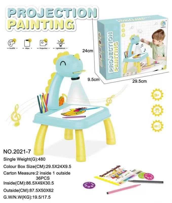 image-Cross-border children's intelligent projection painting machine enlightenment early education drawing board table