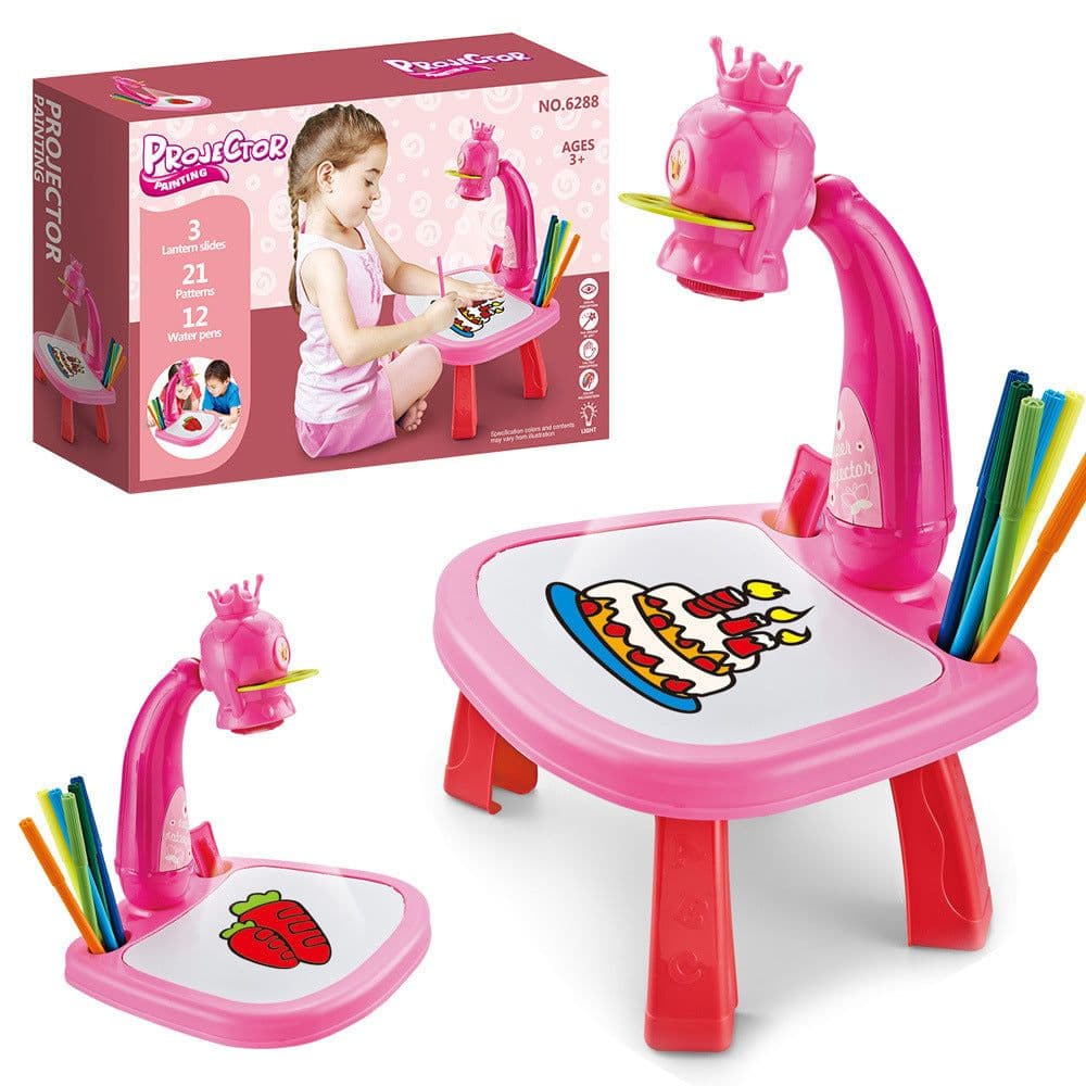 image-Cross-border children's intelligent projection painting machine enlightenment early education drawing board table