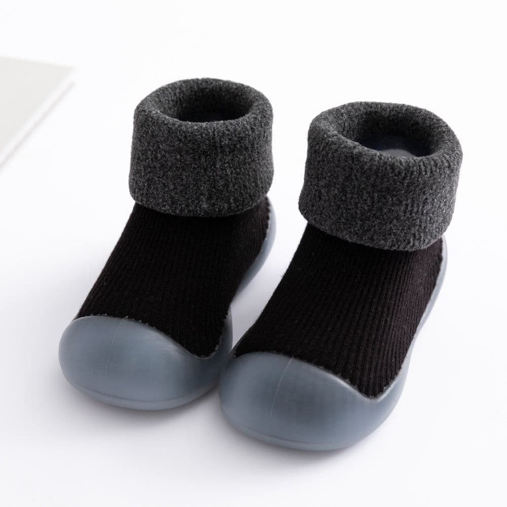 image-Floor socks children's fall/winter indoor non-slip plus velvet thickening toddler socks shoes baby floor shoes DW821