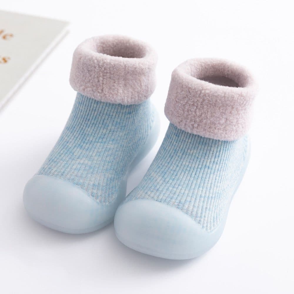 image-Floor socks children's fall/winter indoor non-slip plus velvet thickening toddler socks shoes baby floor shoes DW821