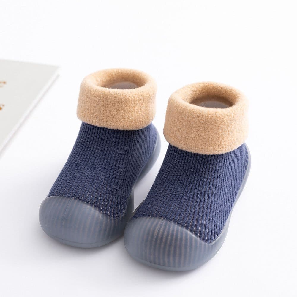 image-Floor socks children's fall/winter indoor non-slip plus velvet thickening toddler socks shoes baby floor shoes DW821