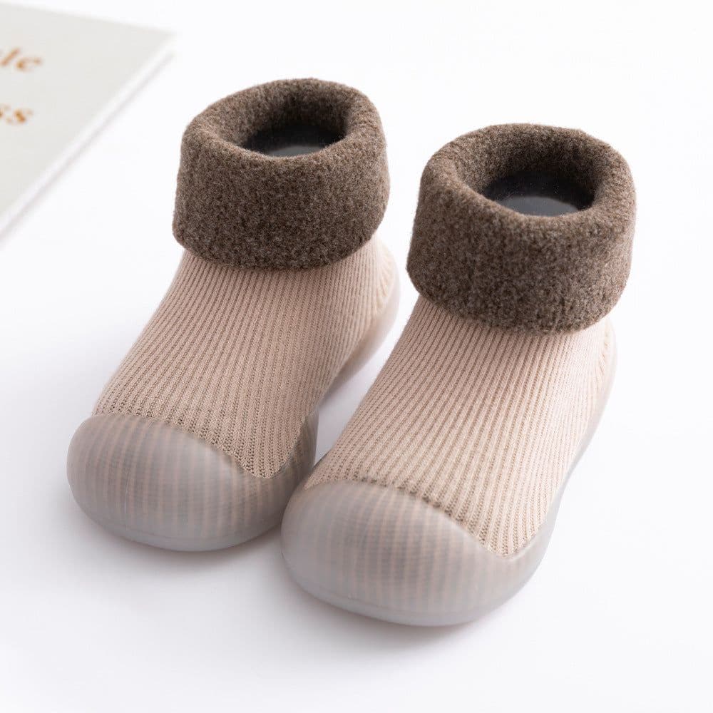 image-Floor socks children's fall/winter indoor non-slip plus velvet thickening toddler socks shoes baby floor shoes DW821