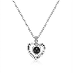 image-Douyin net celebrity 100 languages I love you love memory projection peach heart love necklace clavicle chain does not fade