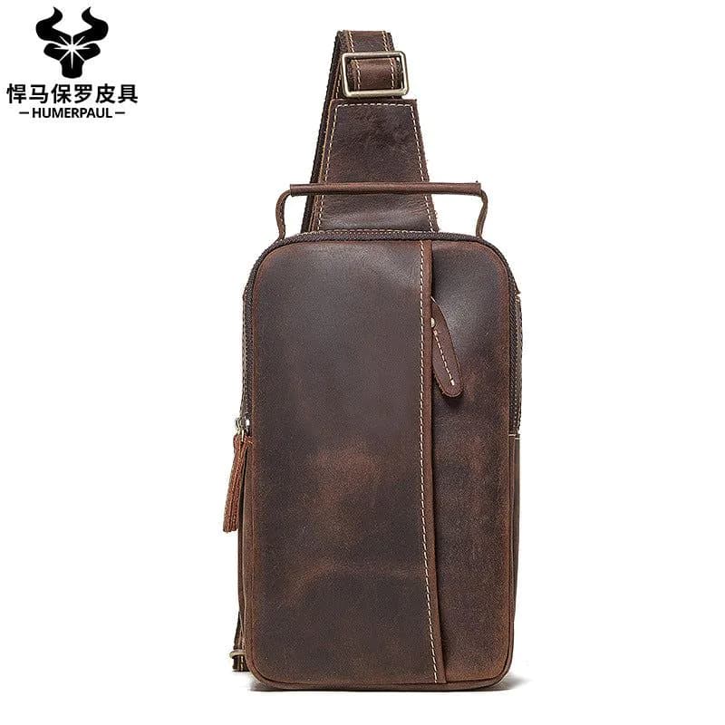 image-leather retro multifunctional casual shoulder bag men's cross-body bag shoulder bag men's chest bag