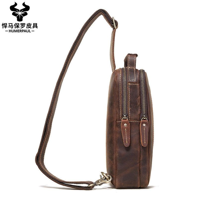 image-leather retro multifunctional casual shoulder bag men's cross-body bag shoulder bag men's chest bag