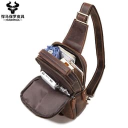 image-leather retro multifunctional casual shoulder bag men's cross-body bag shoulder bag men's chest bag