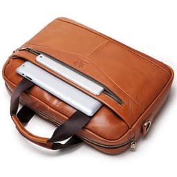 image-Men's leather shoulder messenger men's bag head layer cowhide multifunctional portable briefcase men's handbag