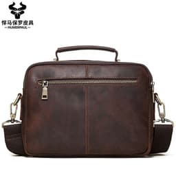 image-retro men's leather shoulder bag large-capacity leather outdoor men's bag messenger bag