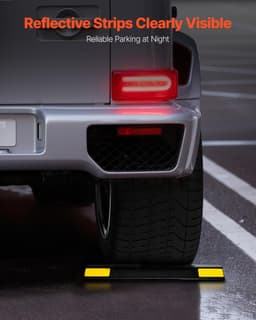 image-VEVOR 18" Heavy Duty Parking Stopper - 2 Pcs PP Curb with Strips