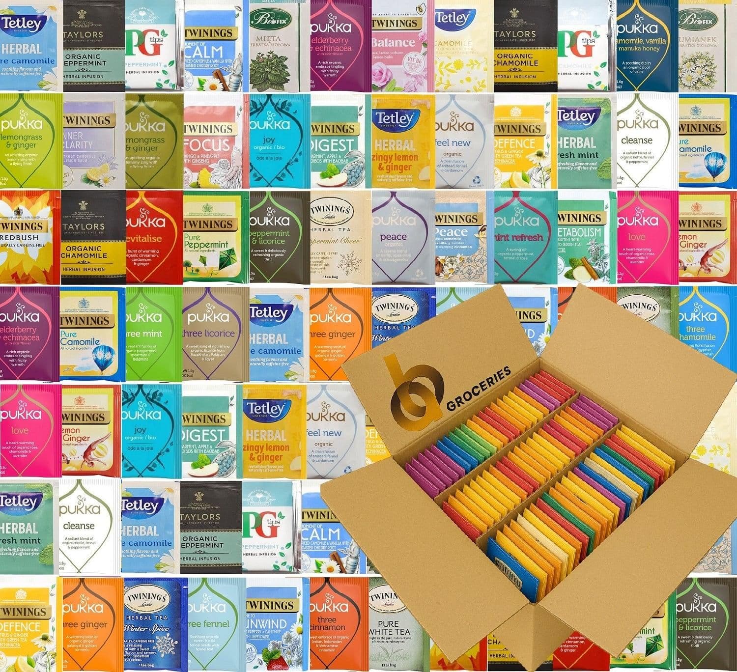 image-Refill Pack Enveloped Tea Bags Selections Black Fruit Herbs Green Decaf Healthy