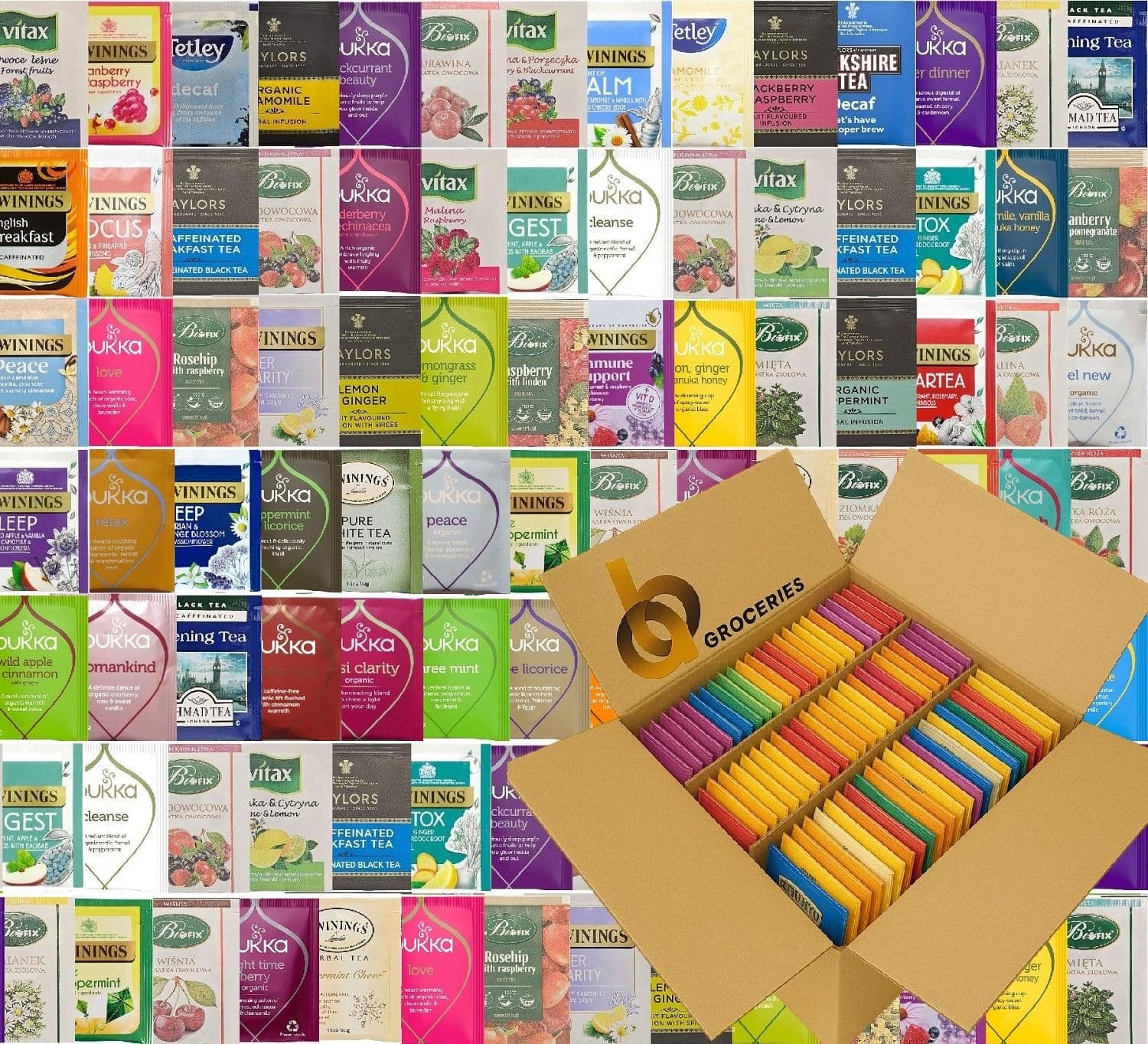 image-Refill Pack Enveloped Tea Bags Selections Black Fruit Herbs Green Decaf Healthy