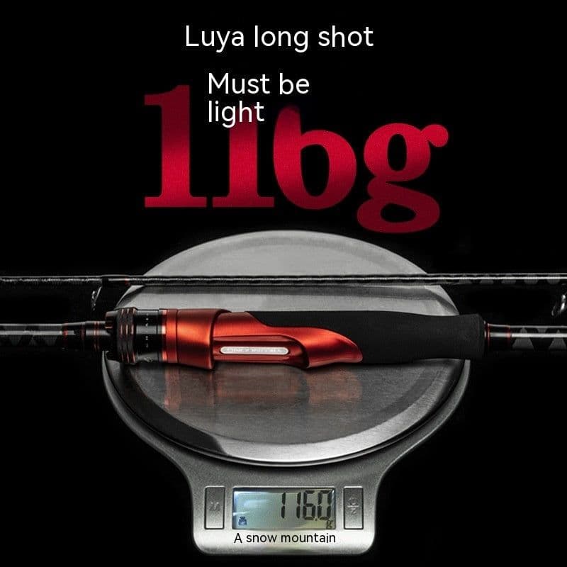 image-Carbon Straight Handle Pikestaff Light Lure Rod Tossing Adjustable Fishing Rod