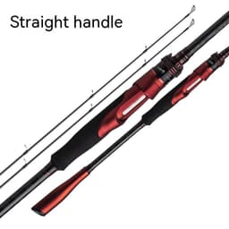 image-Carbon Straight Handle Pikestaff Light Lure Rod Tossing Adjustable Fishing Rod
