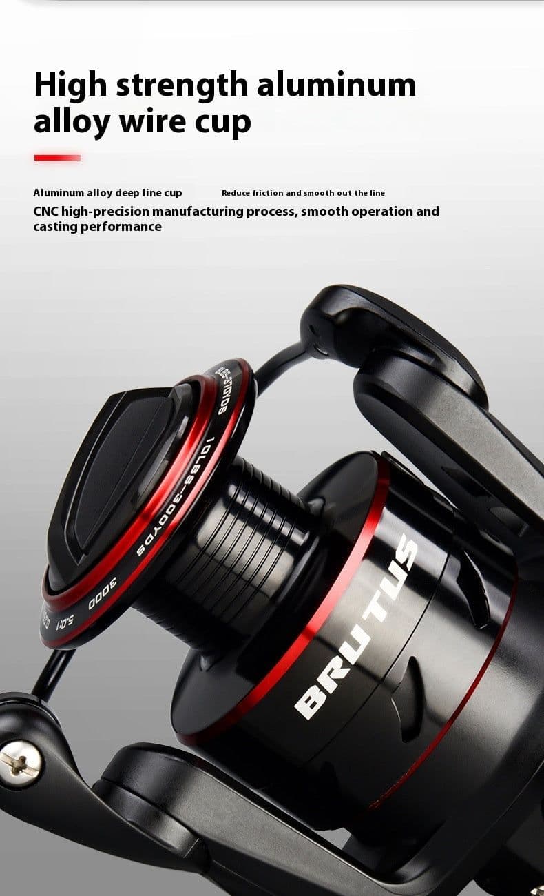 image-Lure Fishing Wheel Spinning Reel Telescopic Fishing Rod Fishing Reel All Metal