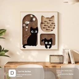 image-Cute Cat Dining Roomliving Room Cream Style Desktop Decorative Painting