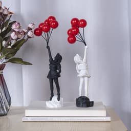 image-Little Girl With Balloon Art Sculpture Living Room Decorations Decoration Resin