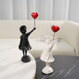 image-Little Girl With Balloon Art Sculpture Living Room Decorations Decoration Resin