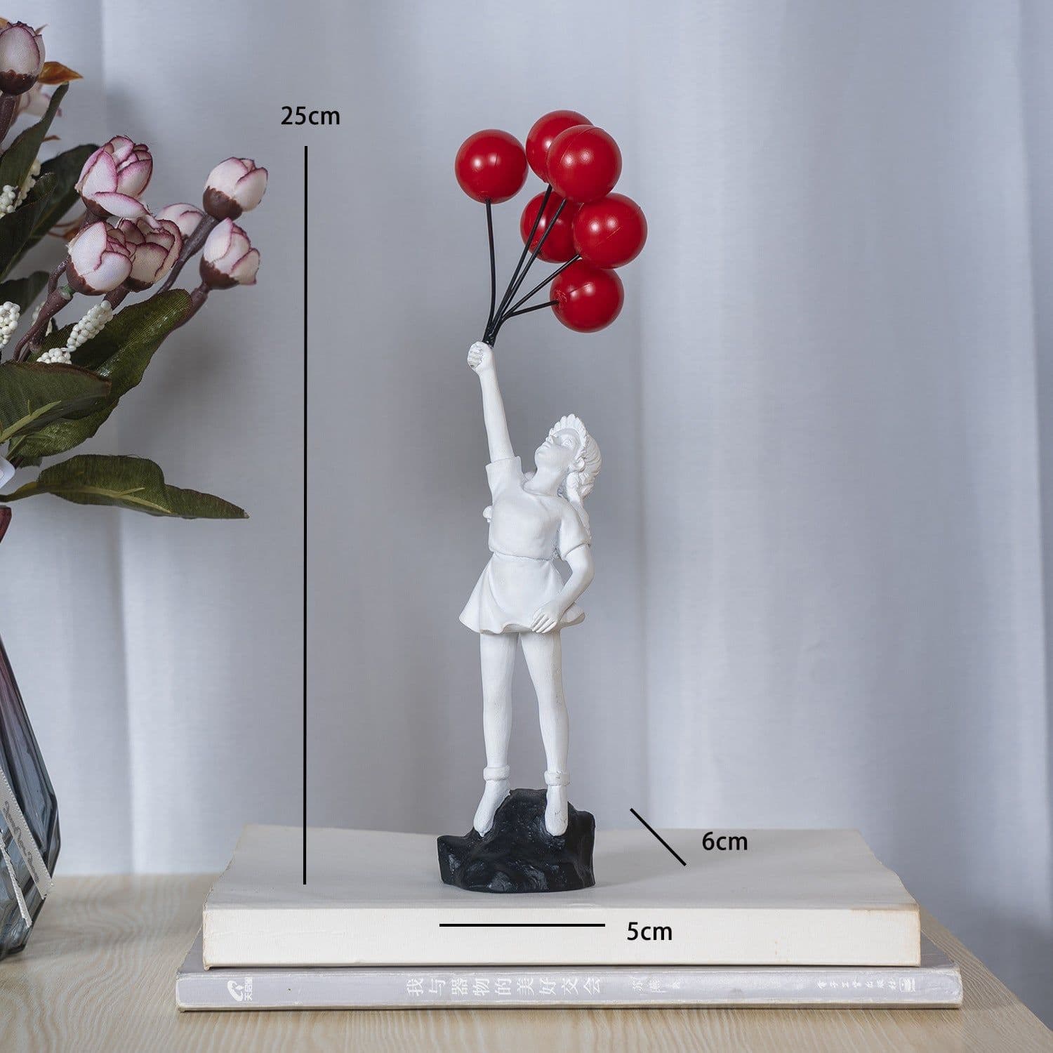 image-Little Girl With Balloon Art Sculpture Living Room Decorations Decoration Resin