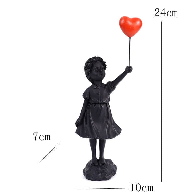 image-Little Girl With Balloon Art Sculpture Living Room Decorations Decoration Resin