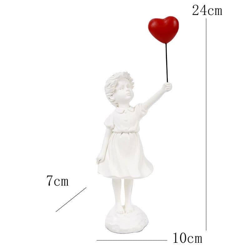 image-Little Girl With Balloon Art Sculpture Living Room Decorations Decoration Resin