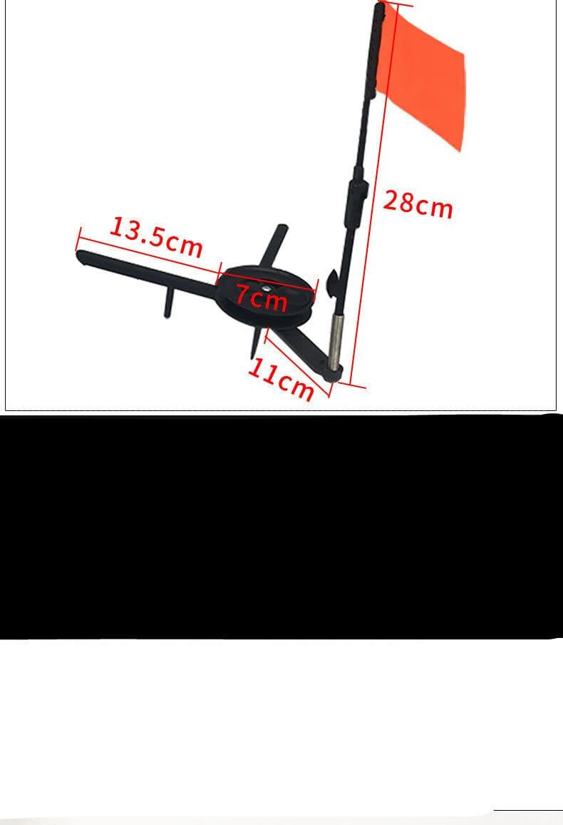 image-6pcs ABS Ice Fishing Tip-Up Ice Fishing Rod With Hole Cover And Orange Flag Winter Fishing Accessories