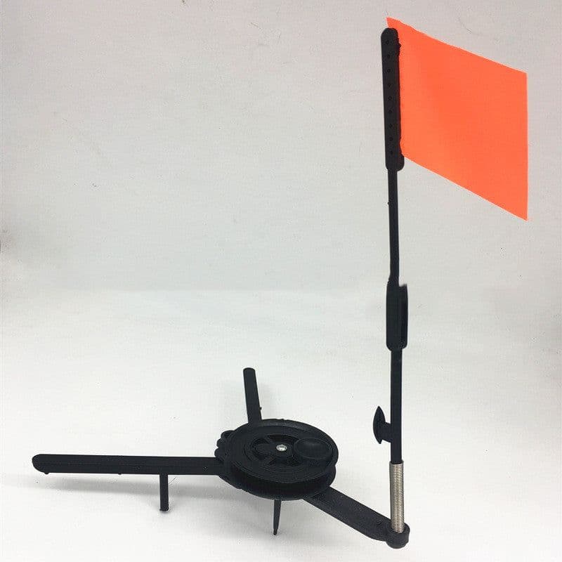 image-6pcs ABS Ice Fishing Tip-Up Ice Fishing Rod With Hole Cover And Orange Flag Winter Fishing Accessories