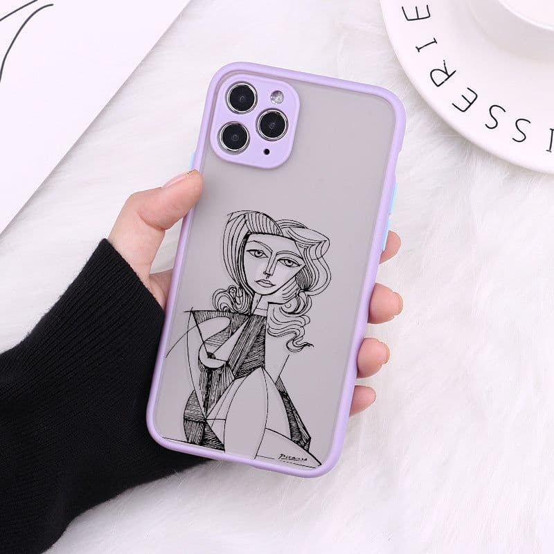 image-Compatible with Apple , Creative Body Line Fine Hole All-Inclusive Skin Feeling Protective Cover